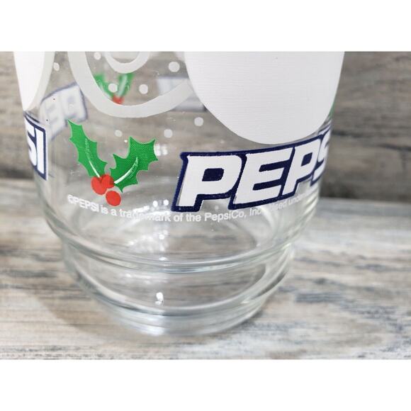 Pepsi Cola Soda Snowman Holiday Drinking Glass Clear - Picture 5 of 7
